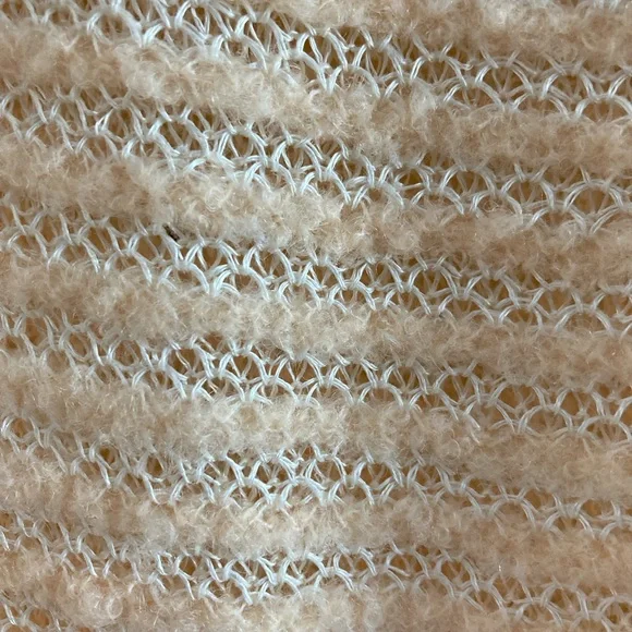 Free People Cream V-Neck Chunky Knit Sweater - Picture 3 of 6